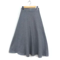 スローブ イエナ SLOBE IENA  ニット フレアスカート ロング丈 無地 コットン 綿 グレー 灰 /FT13