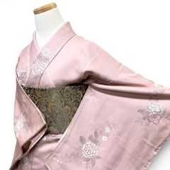 スワトウ刺繍 刺繍 訪問着 絞り 扇 花模様 ヱ霞 着物 015b p - メルカリ