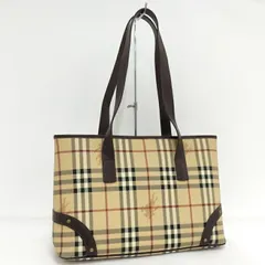 BURBERRY トートバッグ ショルダーバッグ ノバチェック PVC レザー ベージュ系