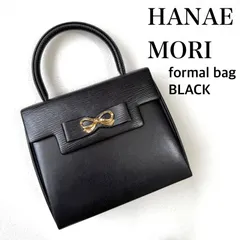 美品✨ハナエモリ フォーマルバッグ レザー ブラック モリハナエ