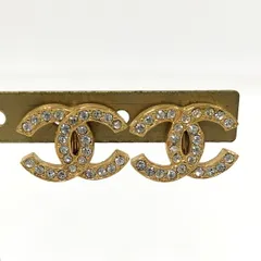 CHANEL イヤリング 2084 ココマーク ラインストーン ゴールド メッキ