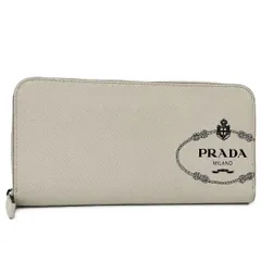 PRADA ラウンドファスナー 長財布 PVC ホワイト 2ML317