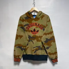 アディダス オリジナル ビックロゴ カモフラ パータン 起毛 WHOフーディー 100