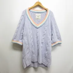 ジェラートピケ gelato pique ルームウェア もこもこ ケーブル ニット チュニック F 紫 ラベンダー 五分袖 部屋着 ナイトウェア