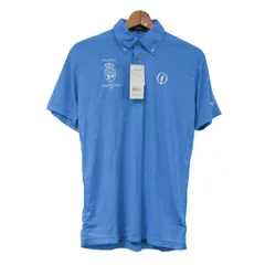 ミズノ ポロシャツ 半袖 未使用 全英オープン ゴルフウエア スポーツウエア トップス メンズ Mサイズ 水色 Mizuno