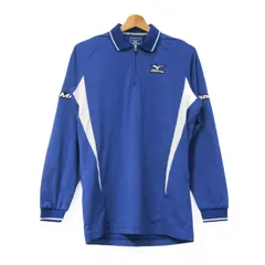 ミズノ 長袖シャツ ハーフジップ ストレッチ スポーツウエア トップス メンズ Mサイズ ブルー Mizuno 【中古】
