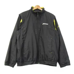 ミズノ ナイロンジャケット ブルゾン ウインドブレーカー スポーツウエア アウター 黒 メンズ Lサイズ ブラック×イエロー Mizuno 【中古】