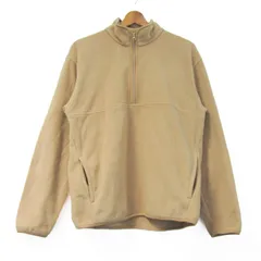 ユニクロ フリースブルゾン ジャケット ハーフジップ アウター メンズ Lサイズ ベージュ UNIQLO 【中古】