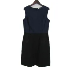 ユニクロ ワンピース ノースリーブ 未使用 ストレッチ トップス 黒 レディース Mサイズ ブラック×ネイビー UNIQLO