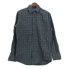 ユニクロ 長袖シャツ ネルシャツ コットン100% トップス メンズ Sサイズ ネイビー×グリーン×ベージュ UNIQLO 【中古】