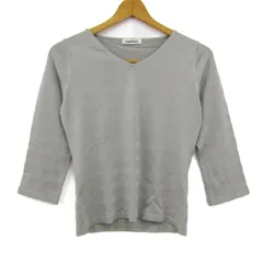 ニューヨーカー ニット セーター 7分袖 ボーダー柄 ブランド トップス レディース Mサイズ グレー NEWYORKER 【中古】