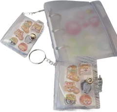 JP-SAKURA シール帳 ミニ はがせる クリア 透明 かわいい 台帳 女の子 シール手帳 大人 (透明,  小シート12枚（24面）)