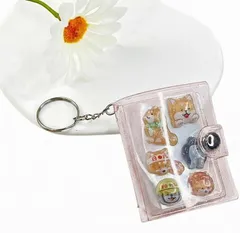 JP-SAKURA シール帳 ミニ はがせる クリア 透明 かわいい 台帳 女の子 シール手帳 大人 (透明,  小シート10枚（ラメ入ピンク）)