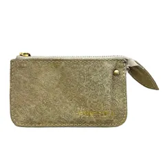 DIESEL(ディーゼル) コインケース - ベージュ フラワー(花)/型押し加工/キーリング付き レザー