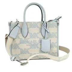MICHAEL KORS 2WAYバッグ キャンバス ライトブルー ホワイト