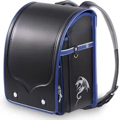 Margela 男の子青色向けランドセル ドラゴン 通学用バッグ 人工皮革大容量 A4フラットファイル対応 軽量 人気 お洒落 入学祝い品 日本スクール専用バッグ (ブルー)