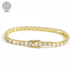 【最上級モデル】18Kゴールド×モアサナイト テニスチェーンブレスレット｜GRA証明書付