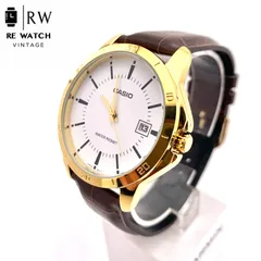 【中古】CASIO MTP-V004  アナログクォーツ 腕時計 ゴールド