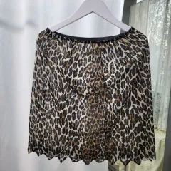 ヴィンテージ 姫 森ガール ヒョウ柄 レオパード シフォン スリップ スカート
