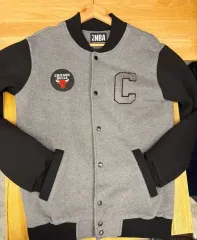 L NBA シカゴ ブルズ ジャケット グレー