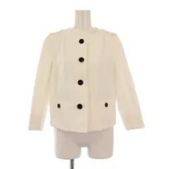 バーバリー ロンドン BURBERRY LONDON ノーカラージャケット アウター ショート丈 ワンカラー 38 白 ホワイト /BB