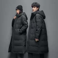 ダウンジャケット ダウン コート メンズ レディース ロングコート アウター 男女兼用 フード付き 脱着可能 冬服 撥水 防寒 軽量