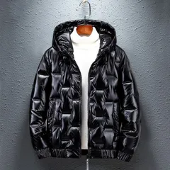ダウンジャケット メンズ ダウンコート ダウンケット コート ジャケット アウター 冬服 フード付き レギュラー丈 厚手 軽量 暖かい 光沢 無地 おしゃれ ファッション 通勤