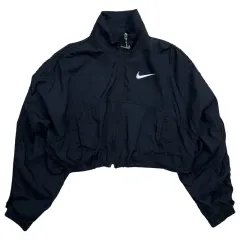 ナイキ スウッシュ クロップド ウィンドブレーカー ブラック S
