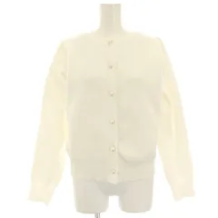 ナノユニバース nano universe ニットカーディガン パフスリーブ パールボタン 長袖 F 白 ホワイト /HN