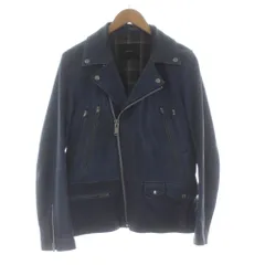 アンダーカバー UNDERCOVER ダブルライダースジャケット レザージャケット ジップアップ シープスキン 2 青 ブルー UCP4201-2 /KU