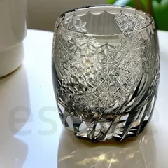 江戸切子 ロックグラス 手彫り 透明 水晶ガラス 400ml 340g ウイスキー タンブラー レトロ 高級 木箱入 ギフト 風化雪月