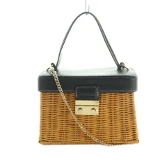 ザラ ZARA 2WAY ハンドバッグ ショルダーバッグ カゴバッグ ベージュ 紺 /MI