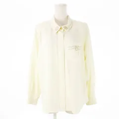 レリアン Leilian ブラウス シャツ 長袖 刺繍 ワンポイント とろみ感 大きいサイズ 13+ 白 アイボリー /CK29 ■GY44