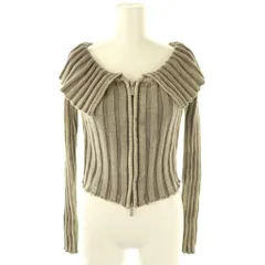 ザラ ZARA ジップアップ ショート丈 ニット カーディガン M グレー /HK ■OS