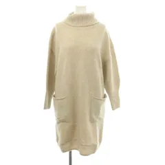 イエナ IENA 21AW ニットワンピース ウール F ベージュ タートルネック 長袖 パッチポケット /JP