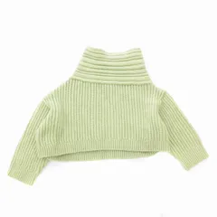 スナイデル SNIDEL ニット セーター 変形デザイン ビッグシルエット ショート丈 長袖 F 緑 グリーン系 /HO□ 0419