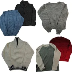 古着卸 まとめ売り セーター MIX 6枚セット (メンズ M ) ショールカラー カーディガン ケーブル編み ニット 中古 古着 ND3777