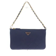 プラダ PRADA チェーン ショルダーバッグ 1NI054 ハンドバッグ テスートインプントゥ ナイロン ネイビー レザー ゴールド金具 レディース【中古】【Aランク】