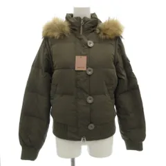 コムサイズム COMME CA ISM 2WAYダウンジャケット ジップアップ M ラクーンファー フード付き 茶 ブラウン系 /GV