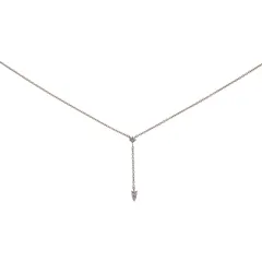 ヴァンドーム VANDOME Y字デザイン ネックレス K18YG イエローゴールド 18金 ダイヤモンド 3PD レディース【中古】【Aランク】