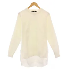 コムデギャルソンブラック COMME des GARCONS BLACK AD2020 Lochaven ニット セーター 長袖 クルーネック ワンカラー 無地 XL 白 ホワイト /BBのサムネイル