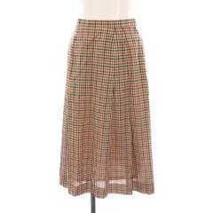 バーバリーズ Burberrys フレアスカート ロング チェック ヴィンテージ 009AB2 赤 緑 ベージュ /YM ■MA