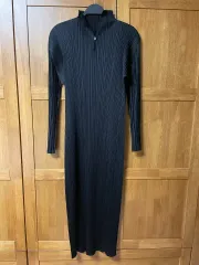 プリーツプリーズ ブラック ロング ワンピース ほぼ新品