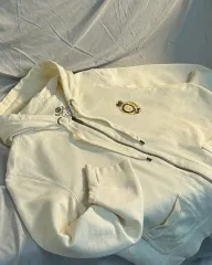 CHAPS 刺繍 ロゴ ベージュ フード ジップアップ