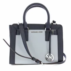 マイケルマイケルコース Michael michael kors ハンドバッグ ショルダーバッグ 2WAY レザー 水色 ネイビー /TK