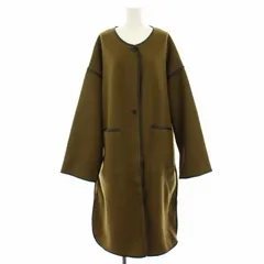 カスタネ Kastane パイピングガウンコート ノーカラーコート ロング F カーキ KAS873 /HN