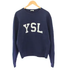 サンローラン パリ SAINT LAURENT PARIS YSLロゴクルーネックスウェットシャツ トレーナー 長袖 M 紺 666979 /KHのサムネイル