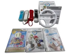 ■美品 Wii リモコン 4本 マリオカートWii Wii Sports ボンバーマンランドWii ソフト3本 ハンドル まとめ セット