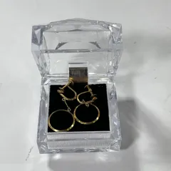 ★ K18刻印 18金 ゴールド フープイヤリング ネジ式 イヤリング ケース付 総重量2.11g 現状品