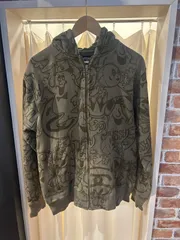 Stussy Stüssy ステューシー パーカー ジップアップ トレーナー スウェット プルオーバー グレー系 カーキ系 サイズL A-1671